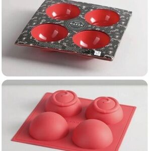 Bennkai Mold Lot of 5 Hot Chocolate Bomb Maker Red Silicone Swirl 2" Bundle NEW